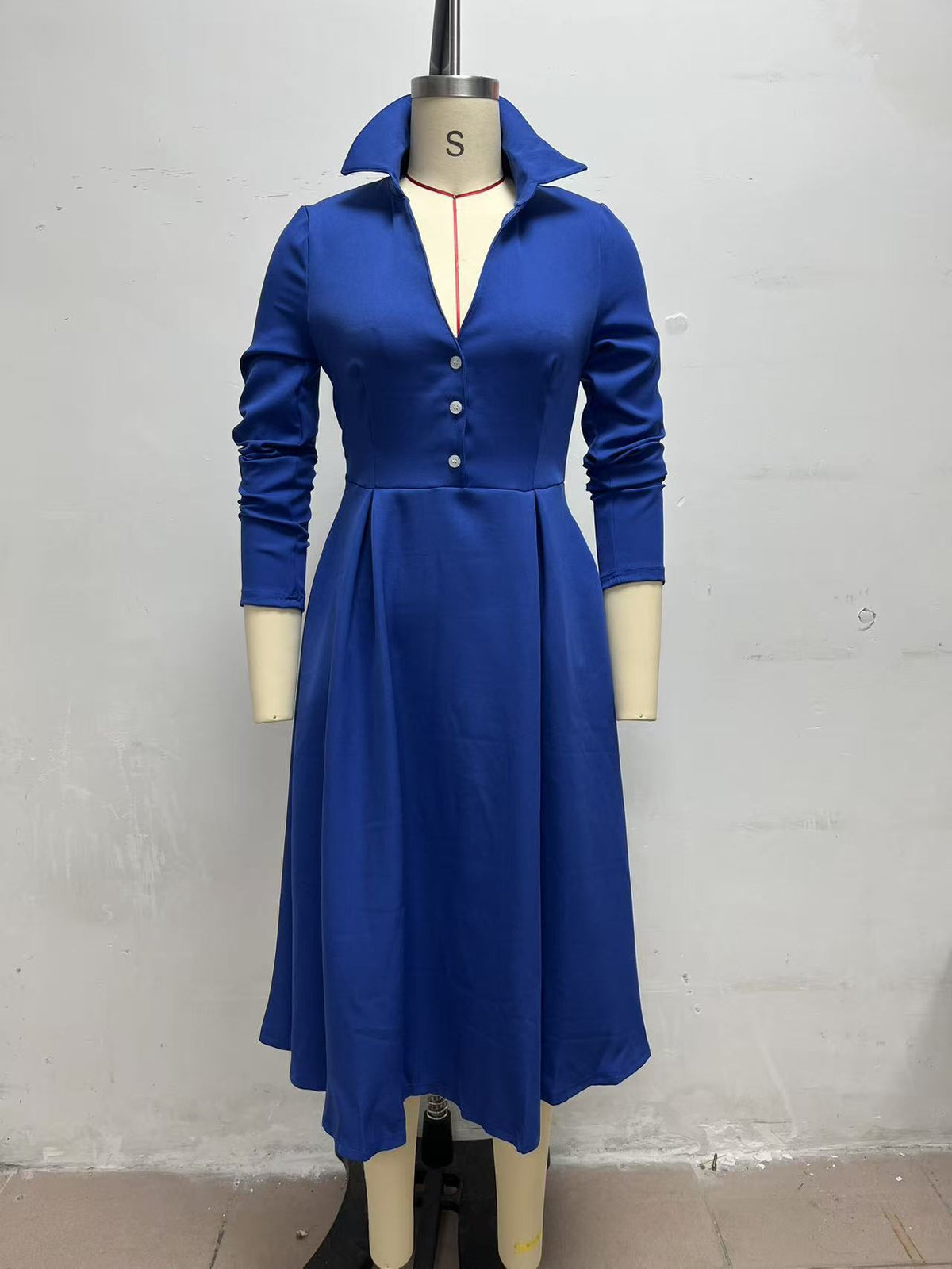 Women’s Collared Button Front A-Line Dress