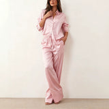 Women’s Button Down Shirt & Wide Leg Pants Set