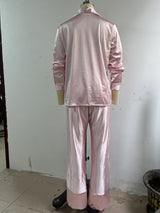 Women’s Button Down Shirt & Wide Leg Pants Set