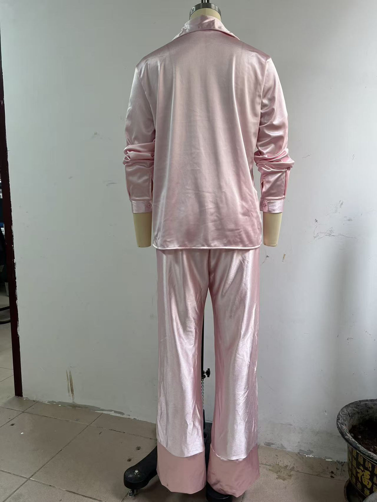 Women’s Button Down Shirt & Wide Leg Pants Set