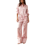 Women’s Button Down Shirt & Wide Leg Pants Set