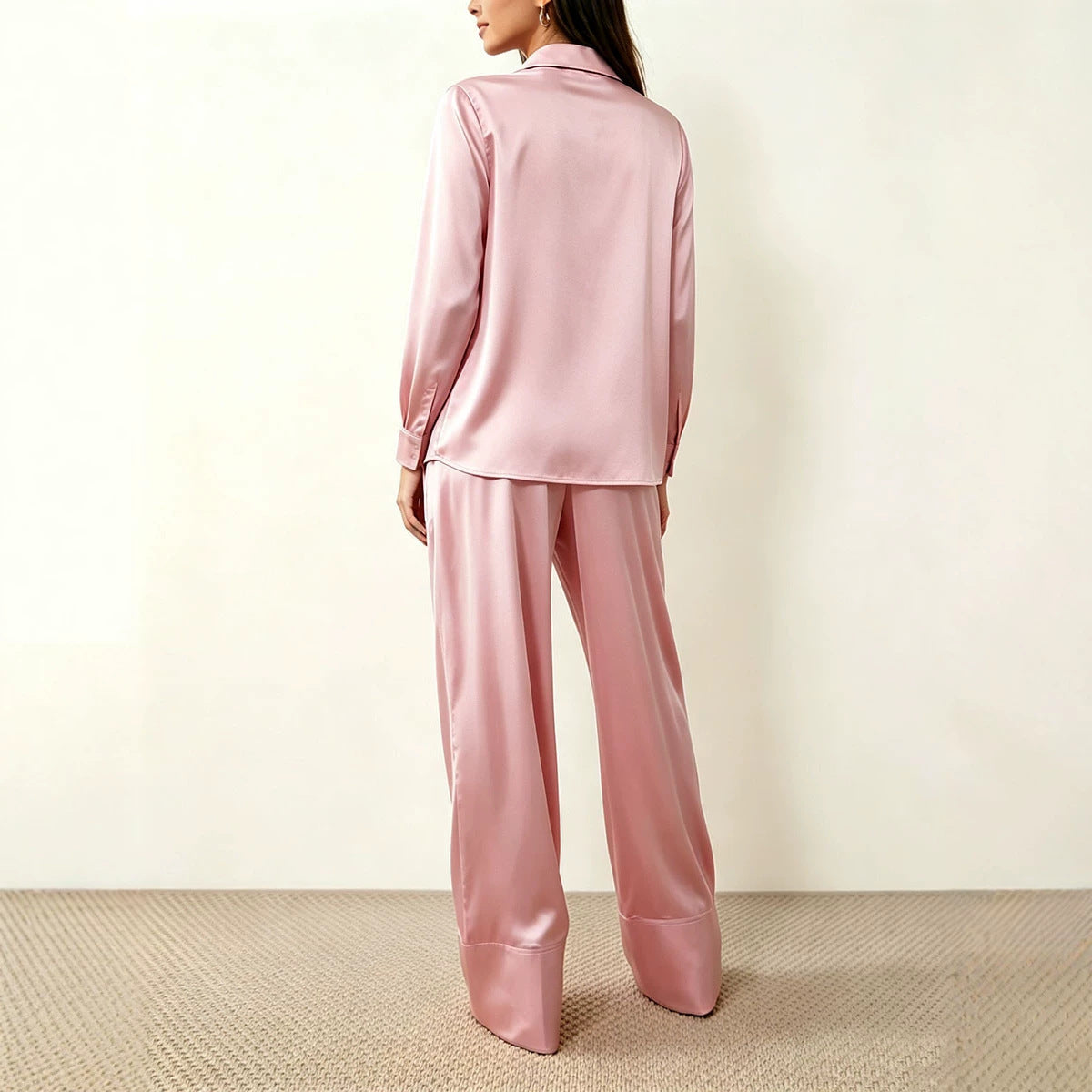 Women’s Button Down Shirt & Wide Leg Pants Set