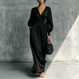 Women’s Pleated V-Neck  Dress