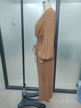 Women’s Pleated V-Neck  Dress