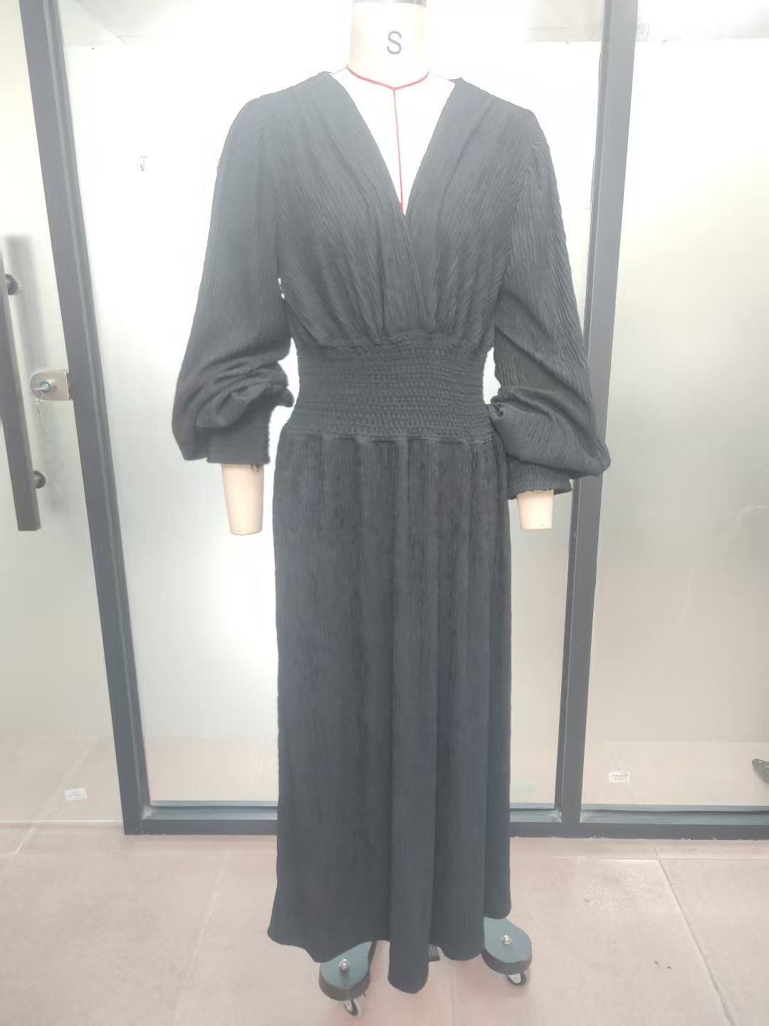 Women’s Pleated V-Neck  Dress