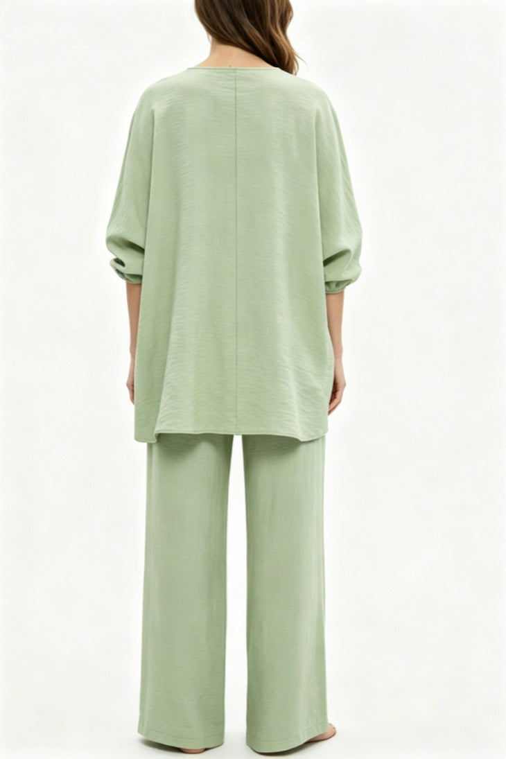 Women’s Relaxed Long Sleeve Top & Pants Set