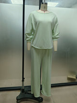 Women’s Relaxed Long Sleeve Top & Pants Set