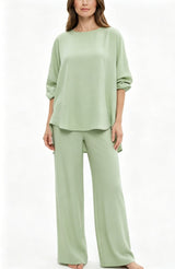 Women’s Relaxed Long Sleeve Top & Pants Set