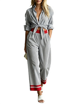 Women’s Striped Shirt and Pants  Set