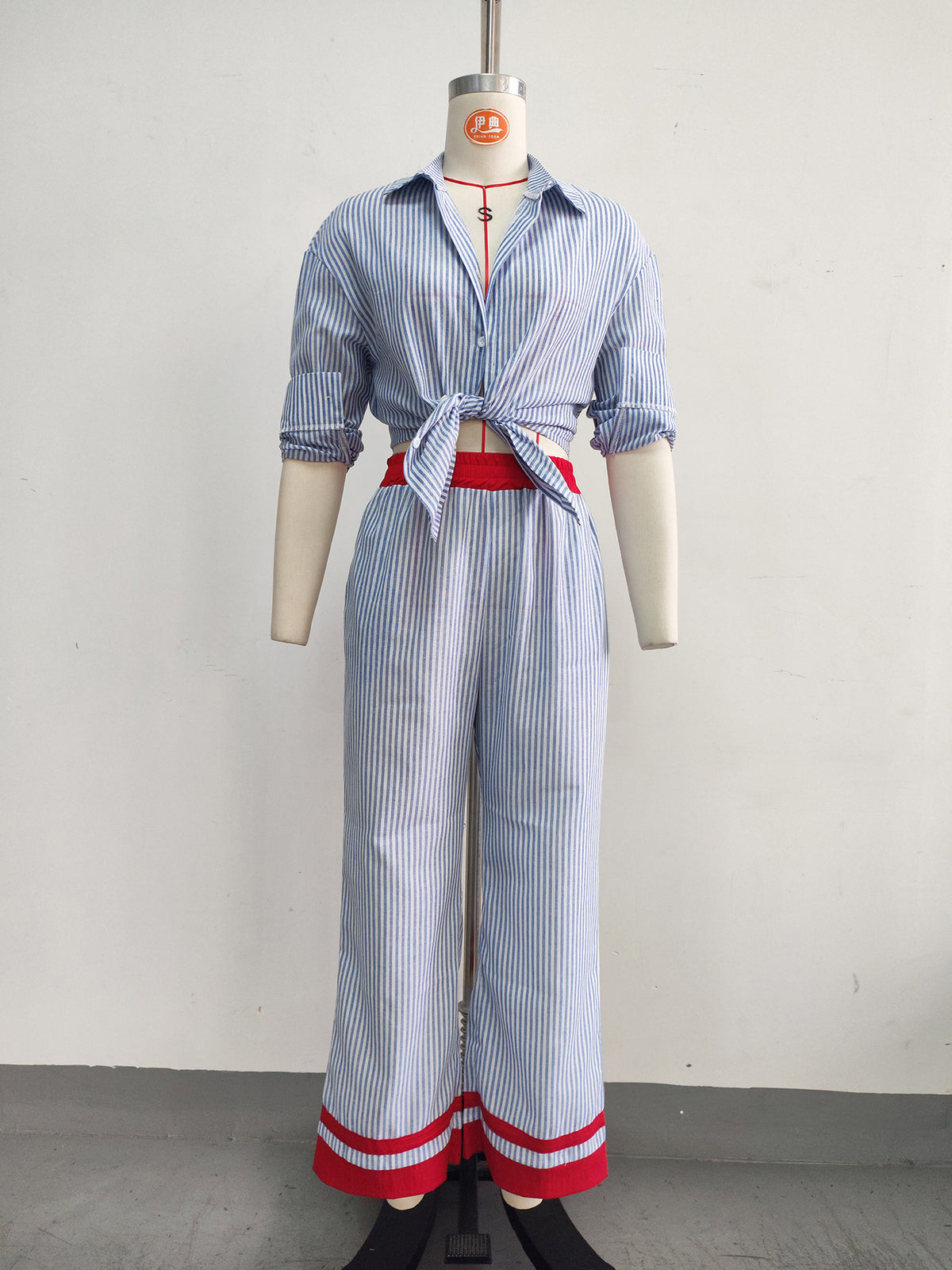 Women’s Striped Shirt and Pants  Set