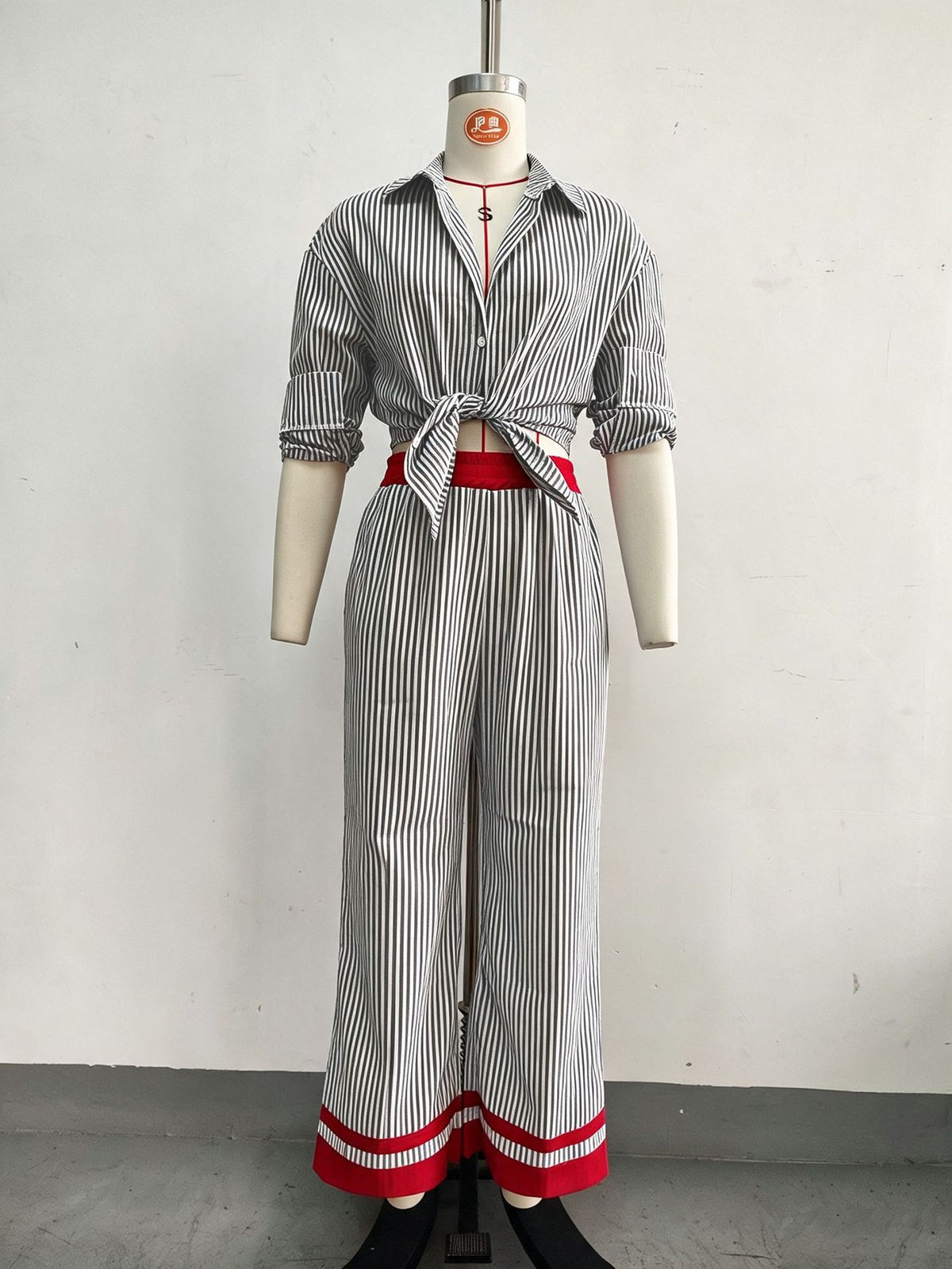 Women’s Striped Shirt and Pants  Set