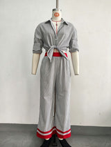 Women’s Striped Shirt and Pants  Set