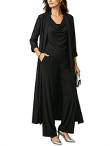 Women’s Draped Neck 3-Piece Wide Leg Set