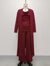 Women’s Draped Neck 3-Piece Wide Leg Set