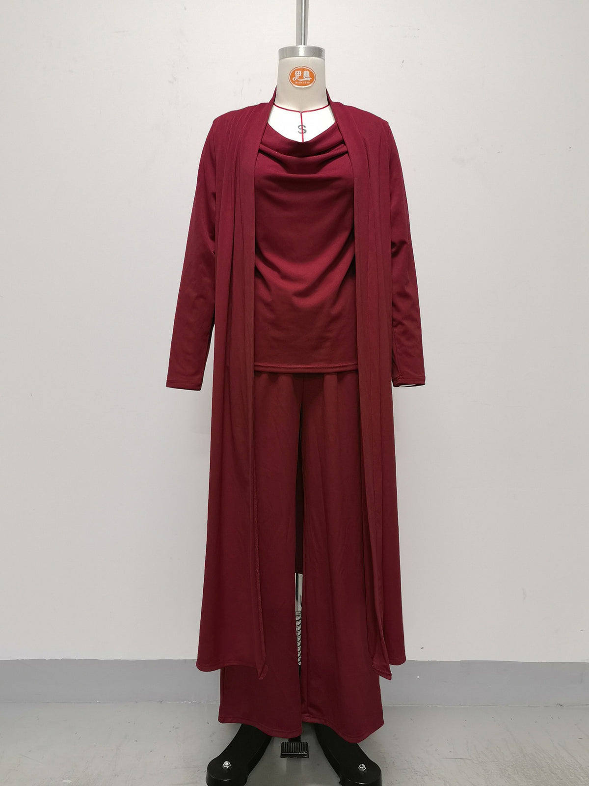 Women’s Draped Neck 3-Piece Wide Leg Set