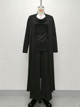 Women’s Draped Neck 3-Piece Wide Leg Set