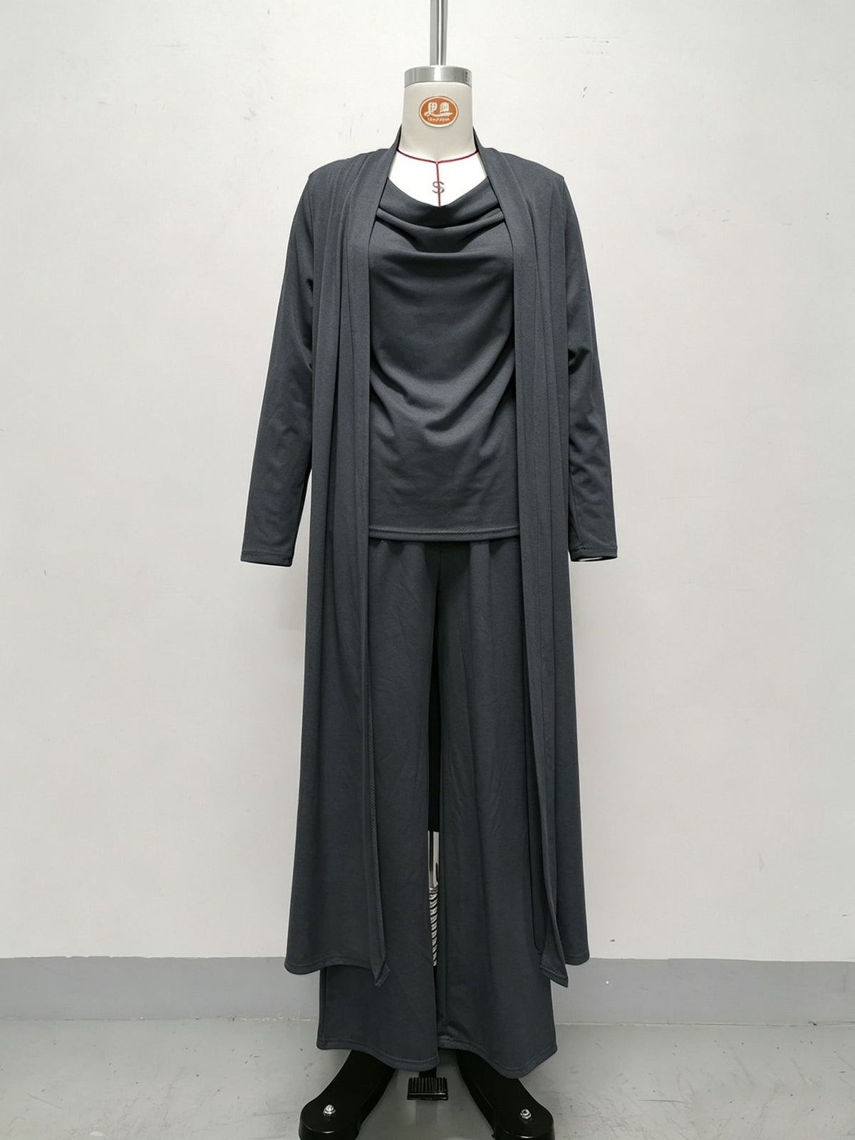 Women’s Draped Neck 3-Piece Wide Leg Set