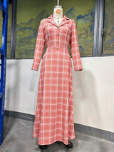 Women’s Plaid Button Front A-Line Midi Dress