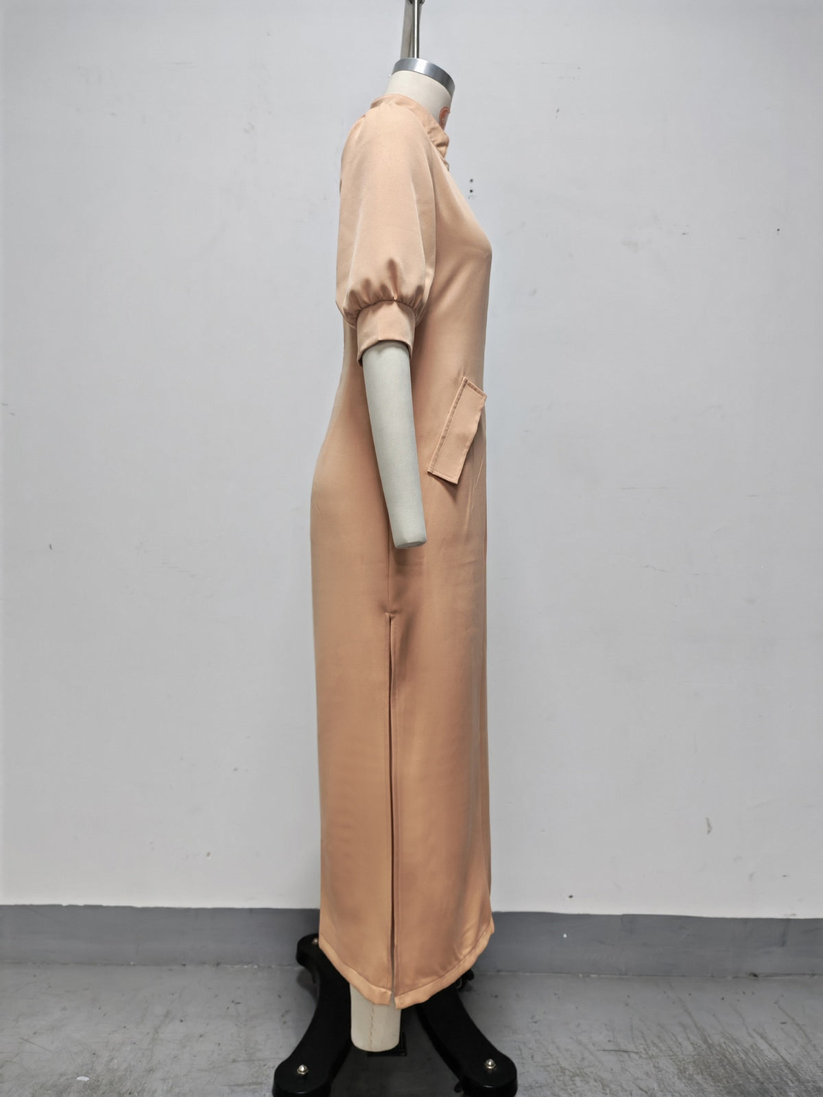 Women’s Stand Collar Long Sleeve Maxi Dress