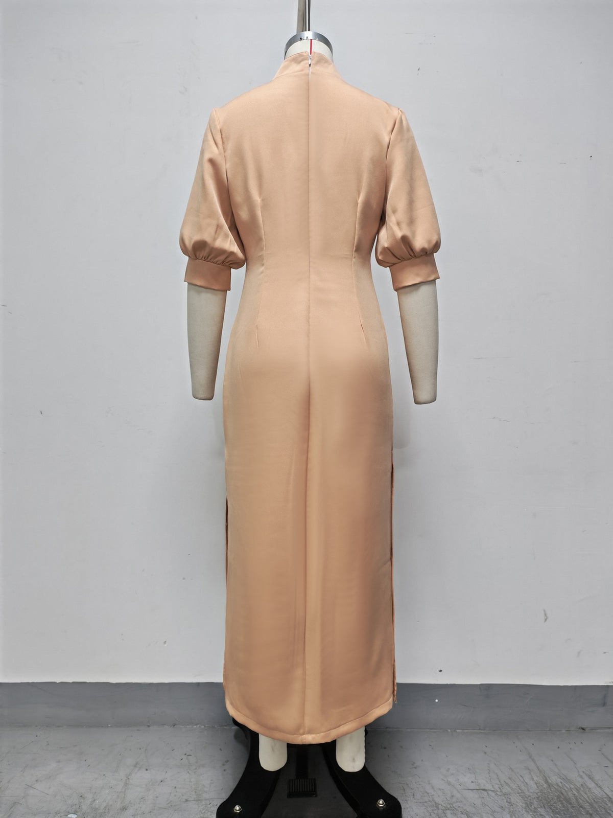 Women’s Stand Collar Long Sleeve Maxi Dress
