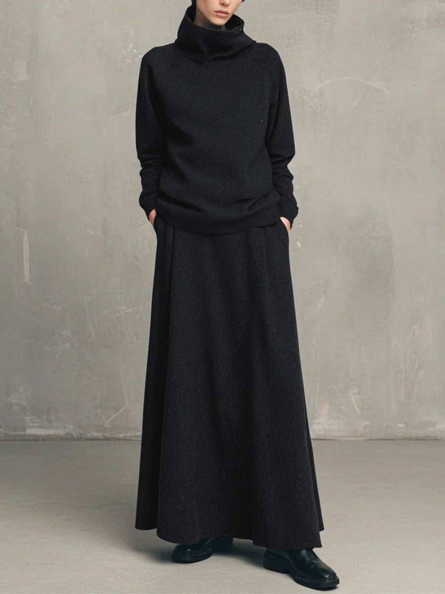 Women’s Turtleneck Top and Maxi Skirt Set