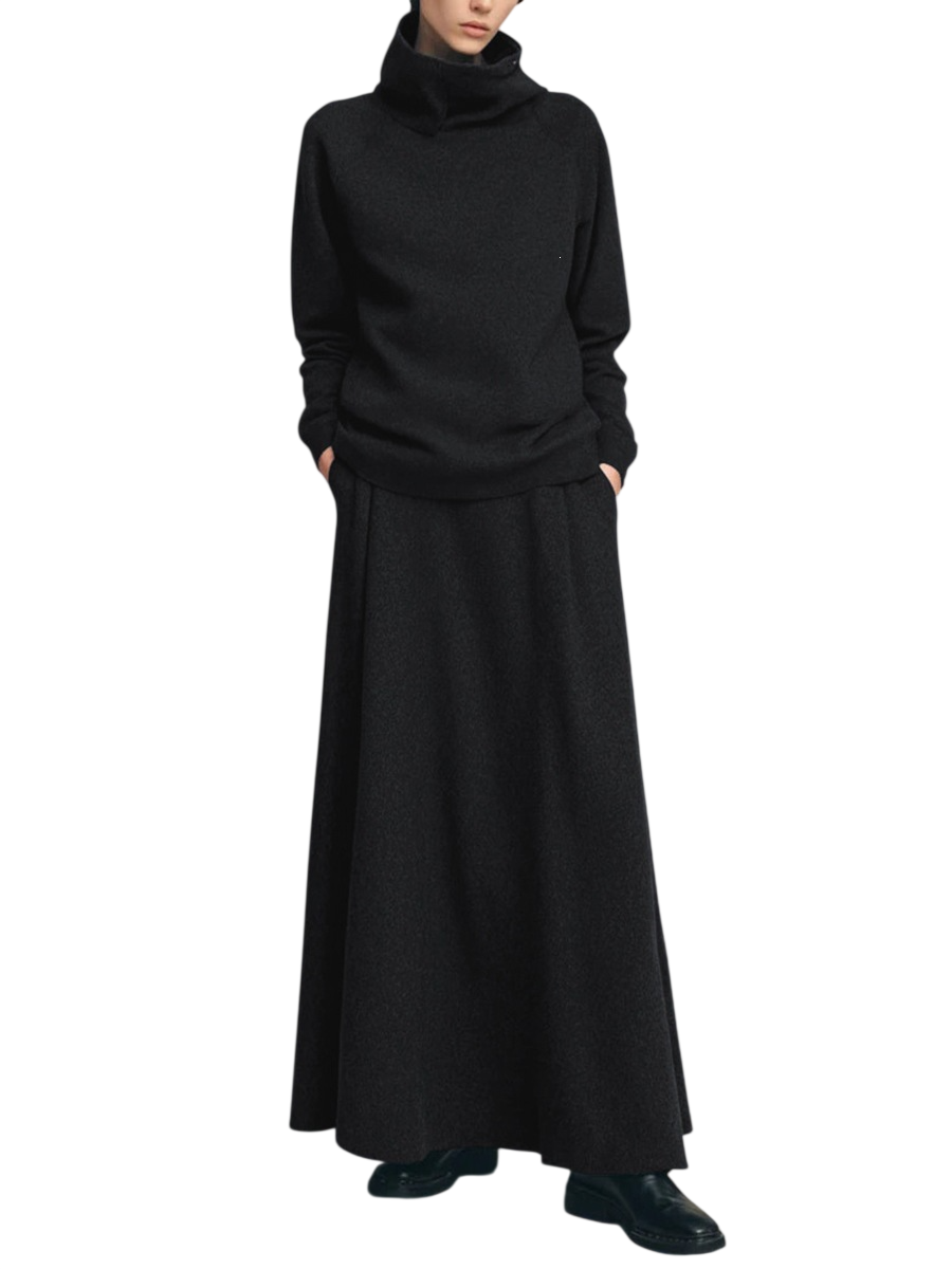 Women’s Turtleneck Top and Maxi Skirt Set