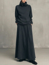 Women’s Turtleneck Top and Maxi Skirt Set