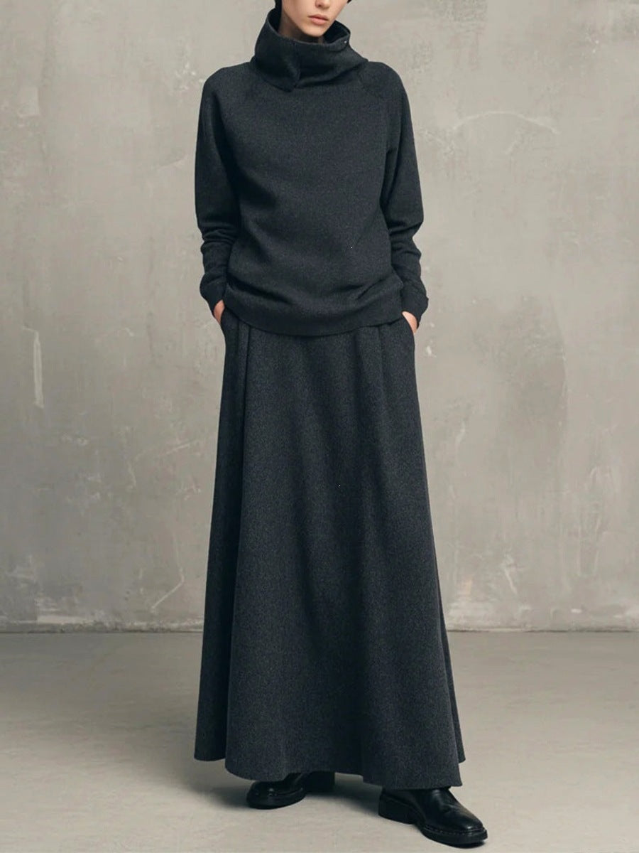 Women’s Turtleneck Top and Maxi Skirt Set
