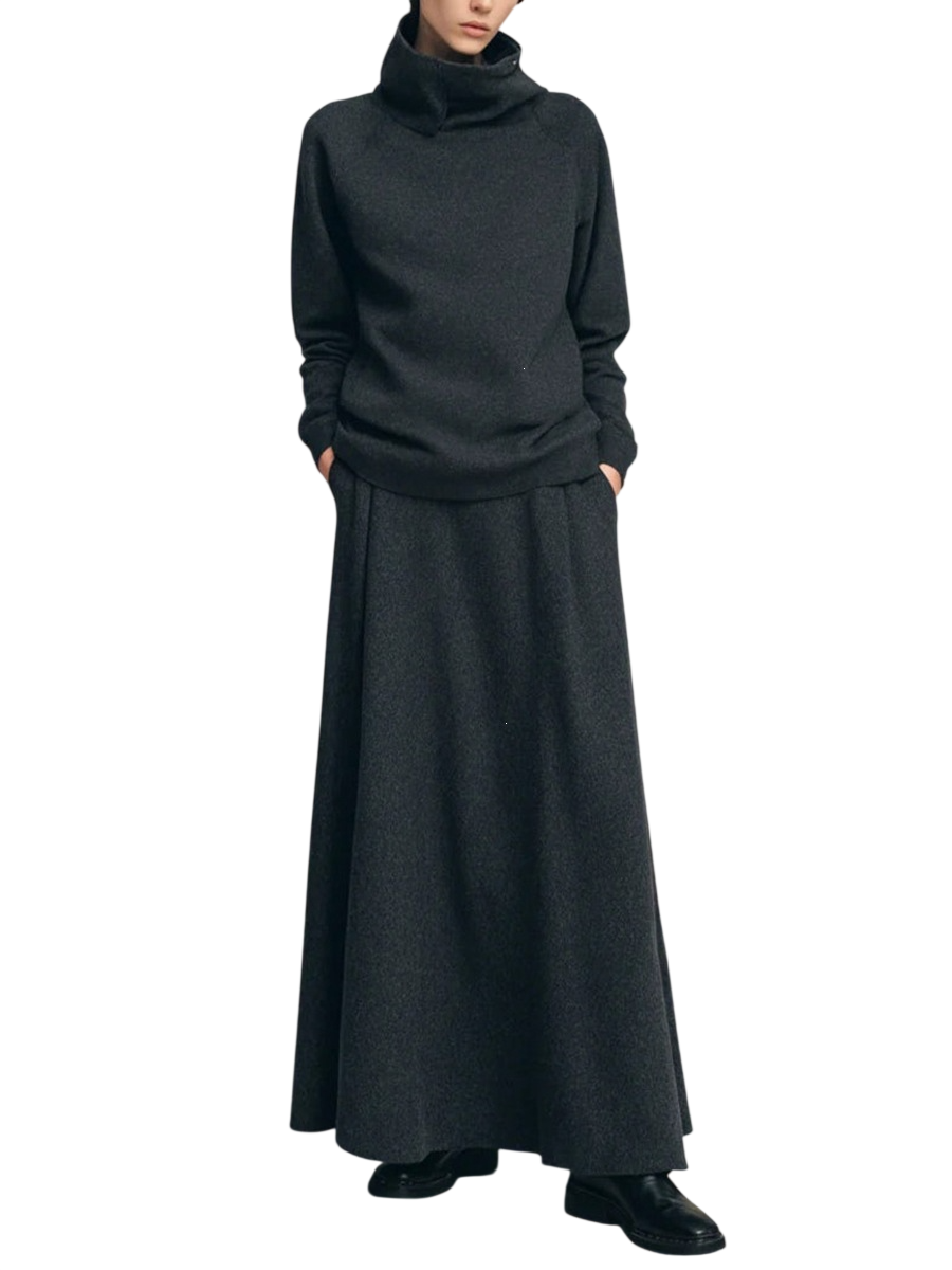 Women’s Turtleneck Top and Maxi Skirt Set