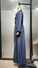 Women’s Denim Button Front Maxi Dress