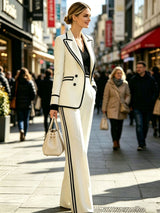 Women’s Blazer and Wide Leg Pants Set