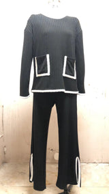 Women’s Ribbed Long Sleeve Top and Pants Set