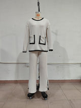Women’s Ribbed Long Sleeve Top and Pants Set