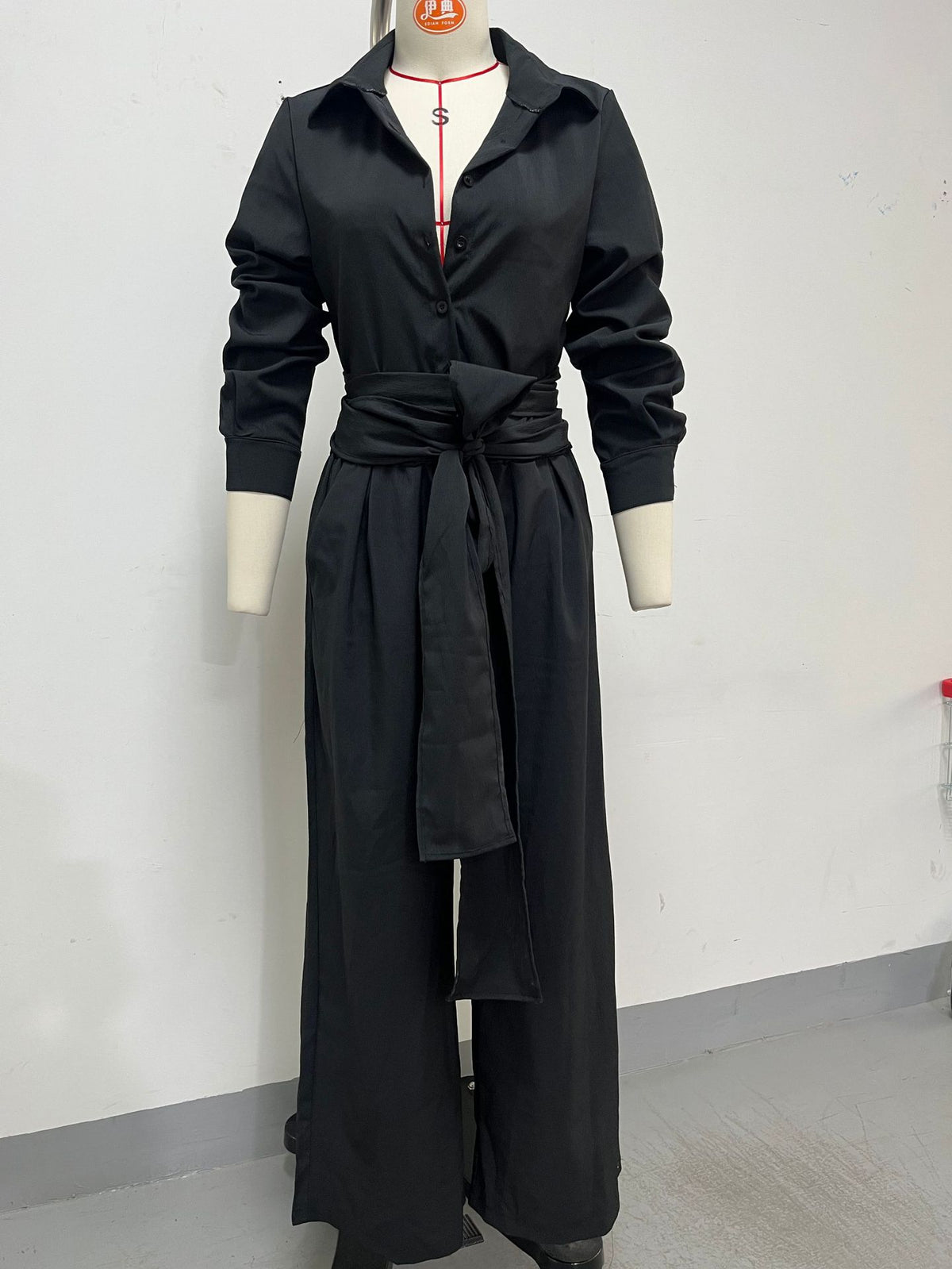 Women’s Button Front Shirt and Wide Leg Pants Set