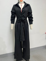 Women’s Button Front Shirt and Wide Leg Pants Set