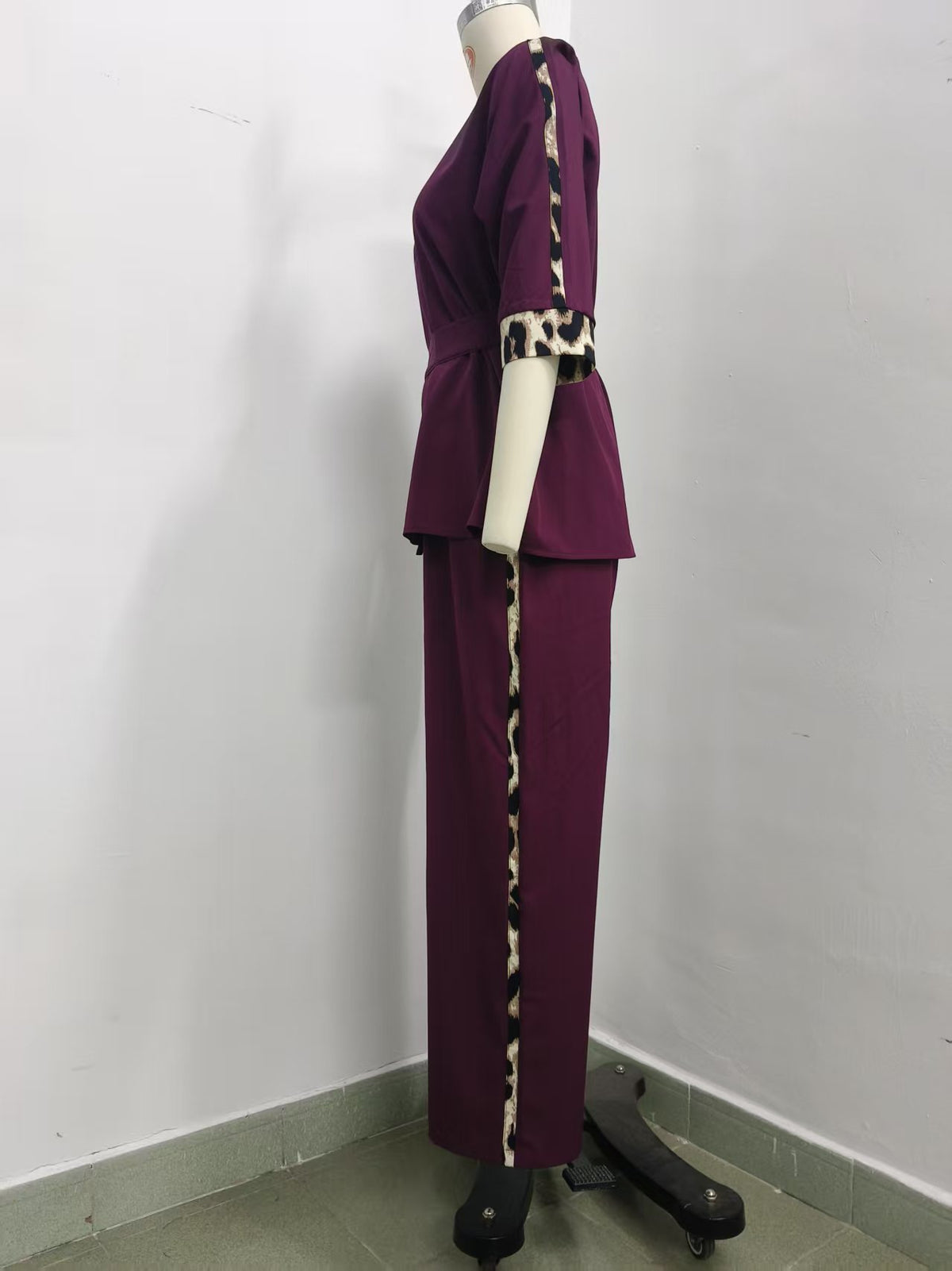 Women’s 3/4 Sleeve Belted Top and Pants Set