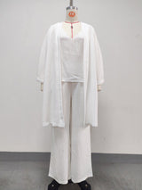 Women’s Kimono Top & Wide Leg Pants 3-Piece Set