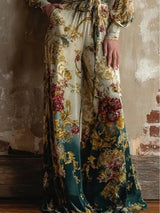 Women’s Floral V-Neck Wide Leg Jumpsuit