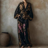 Women’s Floral Kimono Top & Pants Set