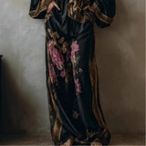 Women’s Floral Kimono Top & Pants Set