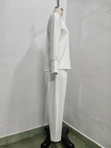 Women’s Contrast Top & Pleated Pants Set