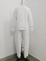 Women’s Contrast Top & Pleated Pants Set