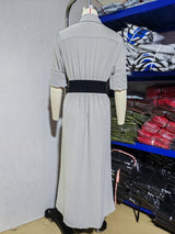 Women’s Button Front Pleated Maxi Dress