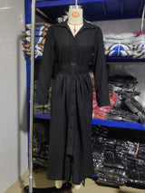 Women’s Button Front Pleated Maxi Dress