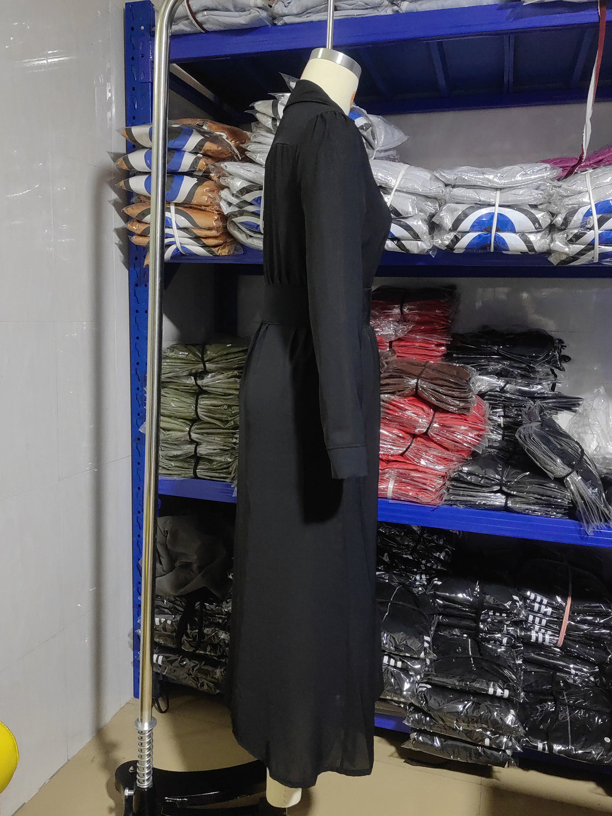Women’s Button Front Pleated Maxi Dress