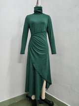 Women’s Ruched Turtleneck Midi Dress