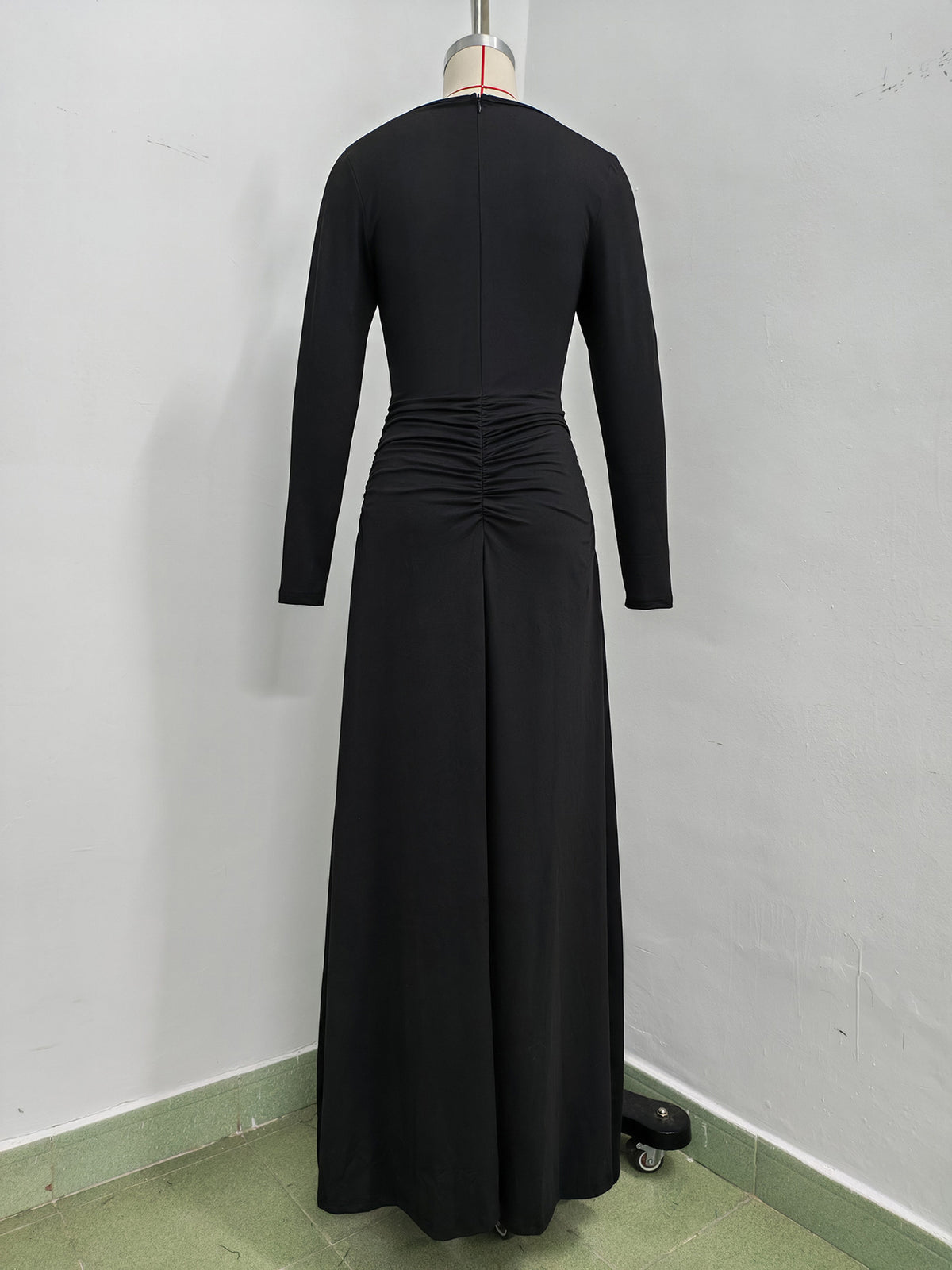 Women’s Ruched Boat Neck Maxi Dress