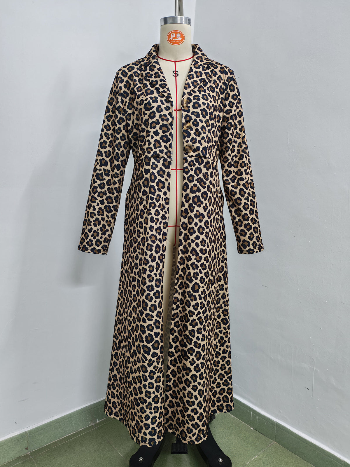 Women’s Animal Print Longline Open Front Jacket