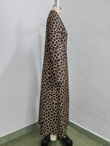 Women’s Animal Print Longline Open Front Jacket