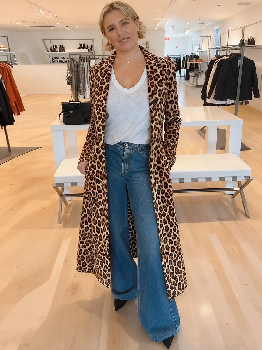 Women’s Animal Print Longline Open Front Jacket
